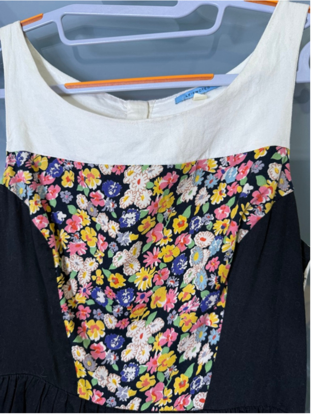LEIFNOTES Patchwork Floral Sleeveless Dress Size 2 Multi-color - Picture 3 of 10